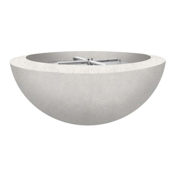 Valley Bay 29 Inch Round GFRC Propane Fire & Water Bowl in White by Lakeview Outdoor Designs