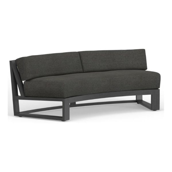 Redondo Aluminum Sectional Curved Sofa in Slate/Spectrum Carbon by Sunset West