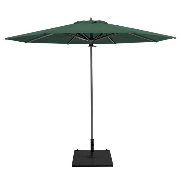 Galtech 9 Ft. Commercial Octagonal Aluminum Patio Market Umbrella W/ Push Lift - Antique Bronze Frame W/ Sunbrella Canvas Forest Green Canopy