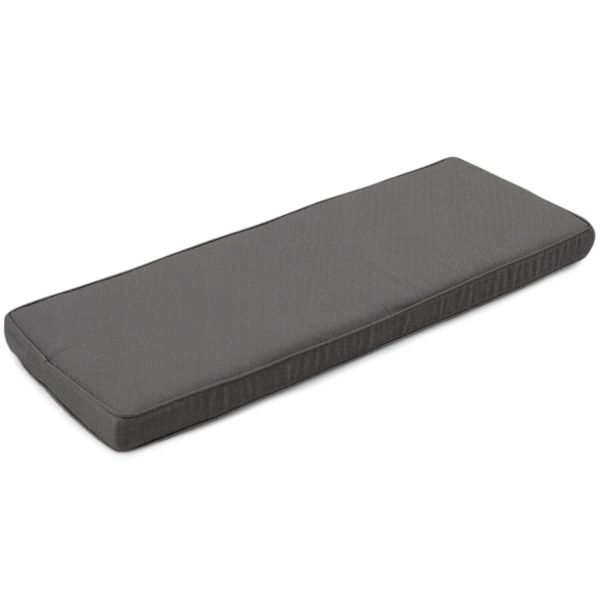 Sunbrella Canvas Charcoal Large Outdoor Replacement Bench Cushion W/ Piping By BBQGuys Signature