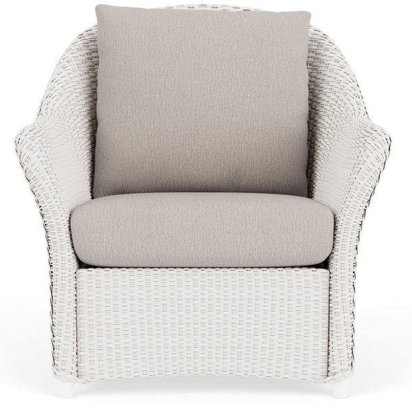 Weekend Retreat Lloyd Loom Club Chair in White/Remy Cloud by Lloyd Flanders