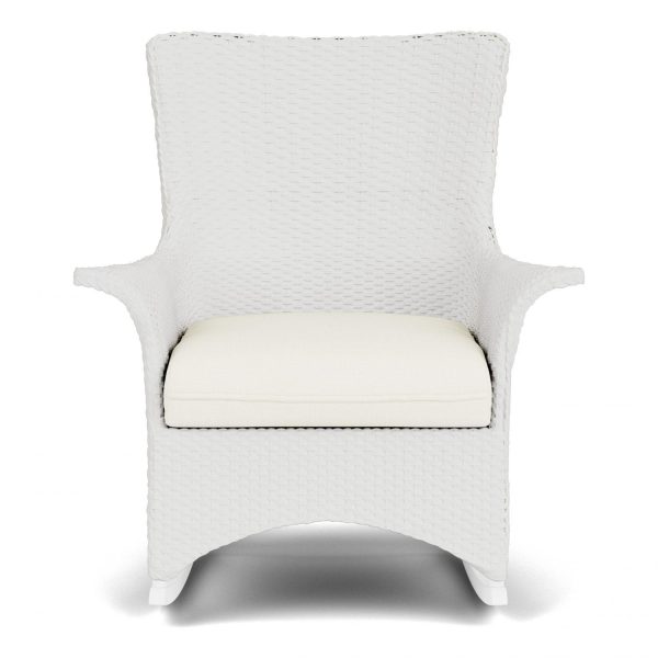 Mandalay Lloyd Loom Rocking Chair in Matte White/Sailcloth Salt by Lloyd Flanders