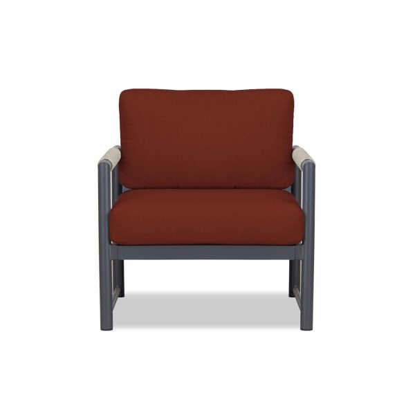 Avenue Bay Aluminum Club Chair in Slate/Canvas Henna by Lakeview Outdoor Designs