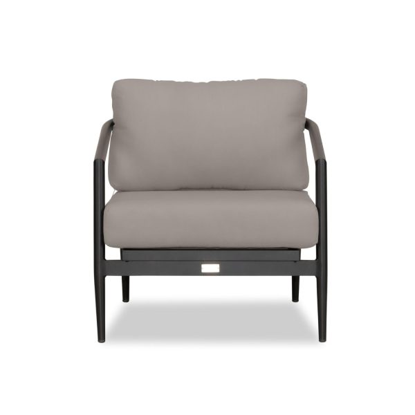 Midnight Cove Aluminum Club Chair in Black/Canvas Charcoal by Lakeview Outdoor Designs