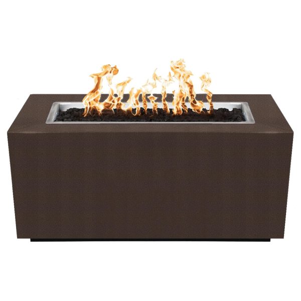 Pismo 60 Inch Rectangular Powder Coated Steel Propane Fire Pit in Copper by The Outdoor Plus