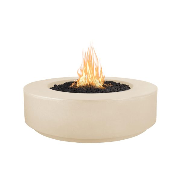 Florence 42 Inch Round GFRC Propane Fire Pit in Vanilla by The Outdoor Plus