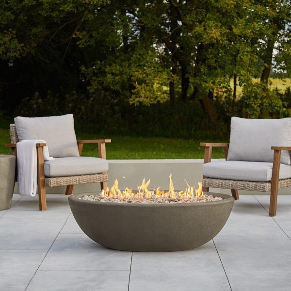 Creekwood 48 Inch Oval MGO Natural Gas Fire Bowl in Glacier Gray by Lakeview Outdoor Designs (Ships Propane w/ Conversion Kit)
