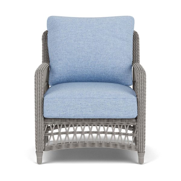 Mackinac Wicker Club Chair in Putty/Demo Skyway By Lloyd Flanders