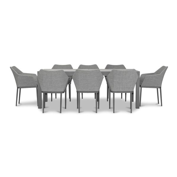 Starlook Bay 9 Pc Aluminum Dining Set - Extendable in Slate/Concrete by Lakeview Outdoor Designs