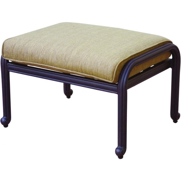 Santa Monica Cast Aluminum Ottoman in Antique Bronze/Sesame by Darlee