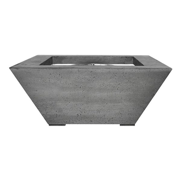 Pelican View 30 Inch Square GFRC Natural Gas Fire Bowl in Gray by Lakeview Outdoor Designs
