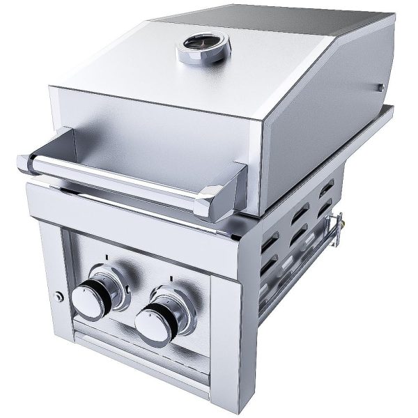 Sunstone Ruby Series 13 Inch Natural Gas Companion Pro Burner W/Cooking Grates, Flavorizer Rack, LED Accent Light, & Companion PRO Hood