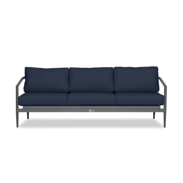 Midnight Cove 3 Person Aluminum Sofa in Slate/Spectrum Indigo by Lakeview Outdoor Designs