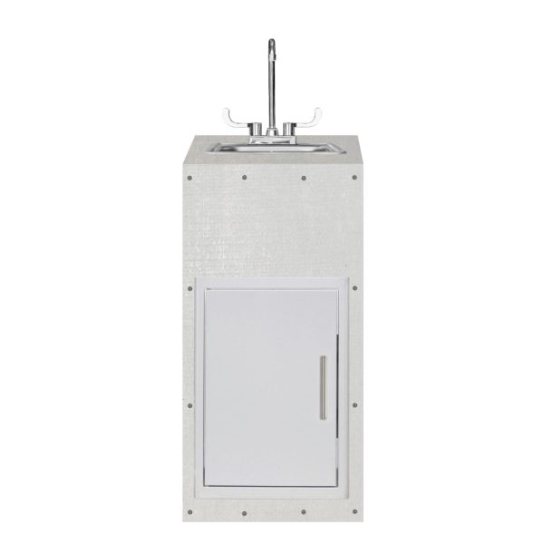 BBQGuys Signature 18-Inch Ready for Finish Outdoor Kitchen Module w/ 15-Inch Sink & Single Access Door