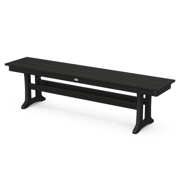 65 Inch Recycled Plastic Bench in Black by POLYWOOD