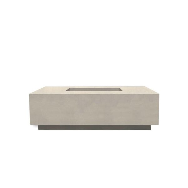 Cascata Bay 7 60 Inch Rectangular GFRC Natural Gas Fire Pit Table in Coastal by Lakeview Outdoor Designs