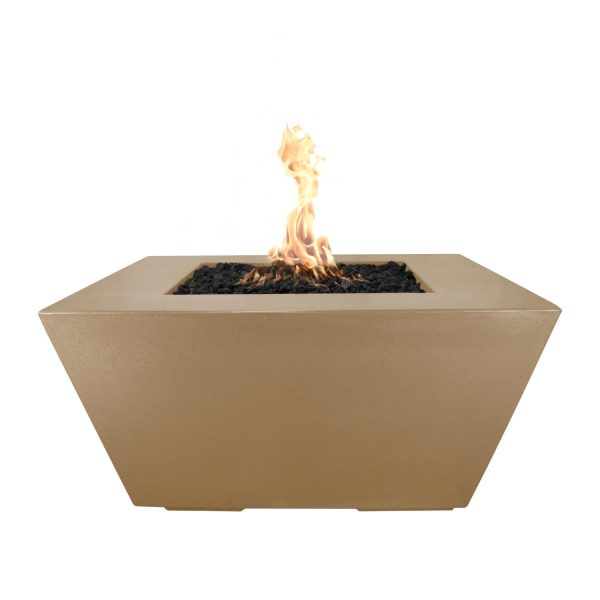 Redan 50 Inch Square GFRC Natural Gas Fire Pit in Brown by The Outdoor Plus