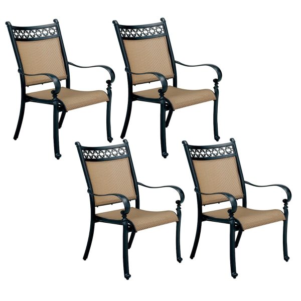 Mountain View Cast Aluminum 4 Pc Set Dining Chair Set in Antique Bronze/Irish Mix by Darlee