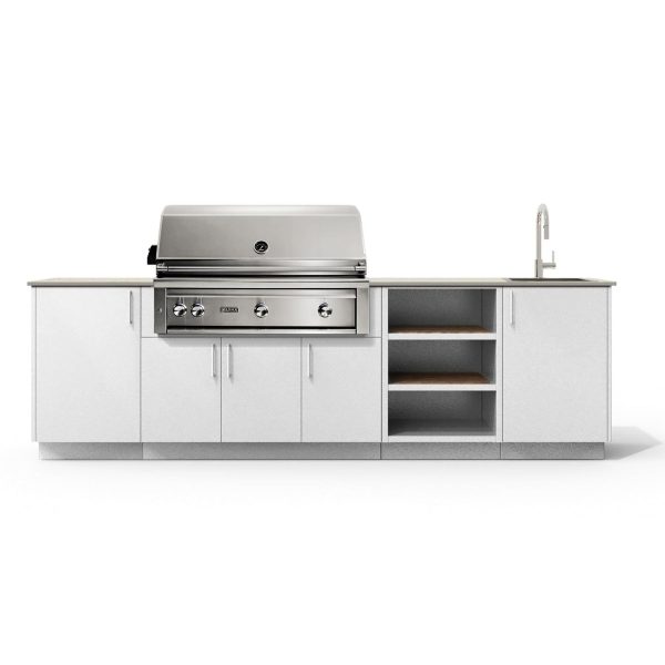 Urban Bonfire Mist 42 Outdoor Kitchen w/ Lynx Propane Grill, Sink, Danae Dekton Countertop & Chantilly Finish - B-Mist-42-Lynx-Danae-Chantilly