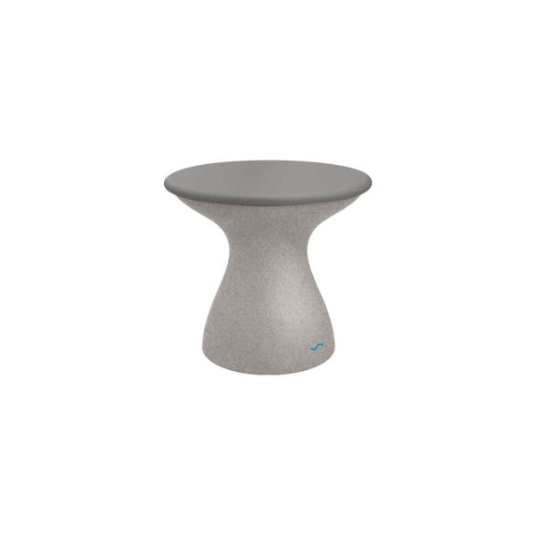 Autograph 17 Inch Round Polyresin End Table in Sandstone/Gray by Ledge Lounger