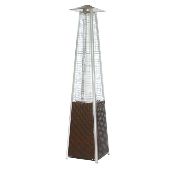 RADtec Allure Series 89-Inch 41,000 BTU Propane Gas Tower Flame Patio Heater - Dark Brown Wicker - TF-WDB