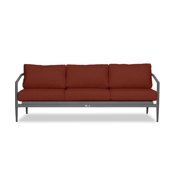 Midnight Cove 3 Person Aluminum Sofa in Slate/Canvas Henna by Lakeview Outdoor Designs