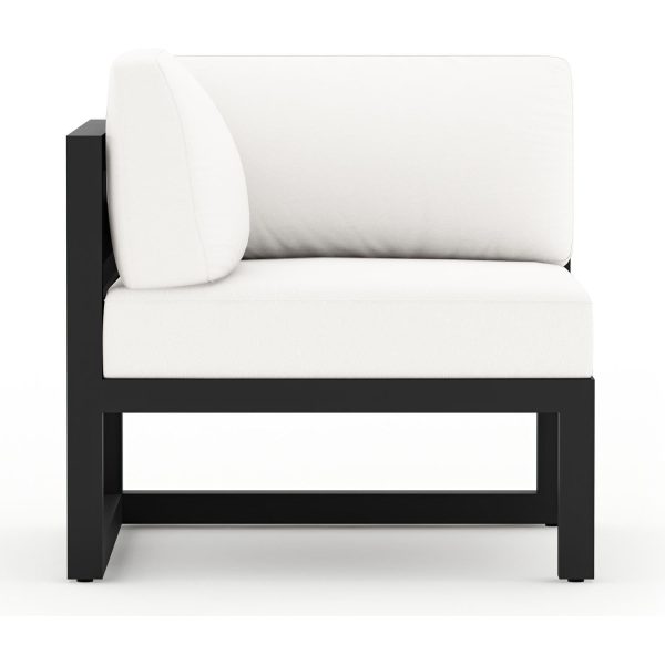 Misty Cove Aluminum Corner Section in Black/Canvas Natural by Lakeview Outdoor Designs