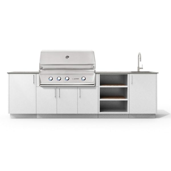 Urban Bonfire Mist 42 Outdoor Kitchen w/ Twin Eagles Natural Gas Grill, Sink, Keon Dekton Countertop & Chantilly Finish - B-Mist-42-TwinEagles-Keon-Chantilly
