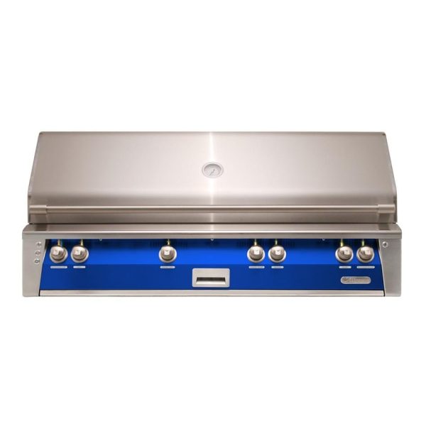 Alfresco ALXE 56-Inch Built-In Natural Gas All Grill With Sear Zone And Rotisserie in Ultramarine Blue - ALXE-56BFG-NG-S5002