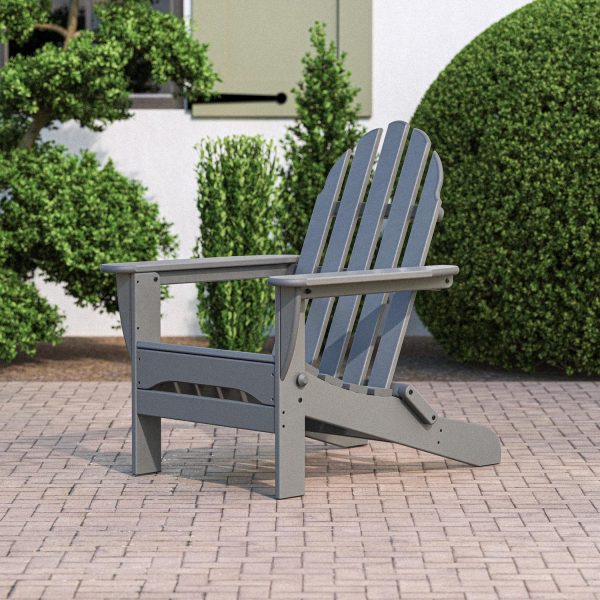 Classic Adirondack Recycled Plastic Folding Adirondack in Slate Gray by POLYWOOD