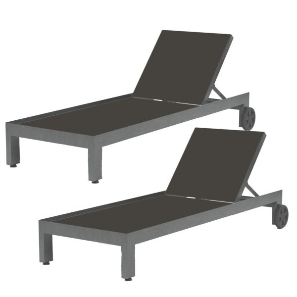 Redondo 2 Pc Aluminum Chaise Lounge Set in Slate/Alligator Alley by Sunset West