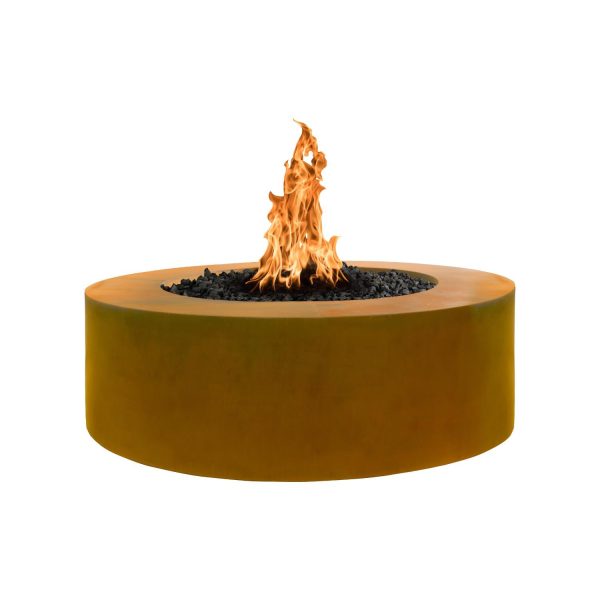 Unity 48 Inch Round Corten Steel Natural Gas Fire Pit in Copper by The Outdoor Plus