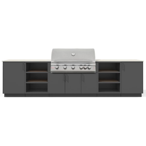 Urban Bonfire Savannah 40 Outdoor Kitchen w/ Blaze LTE Propane Grill, Danae Dekton Countertop & Anthracite Finish - B-Savannah-40-Blaze-Danae-Anthracite