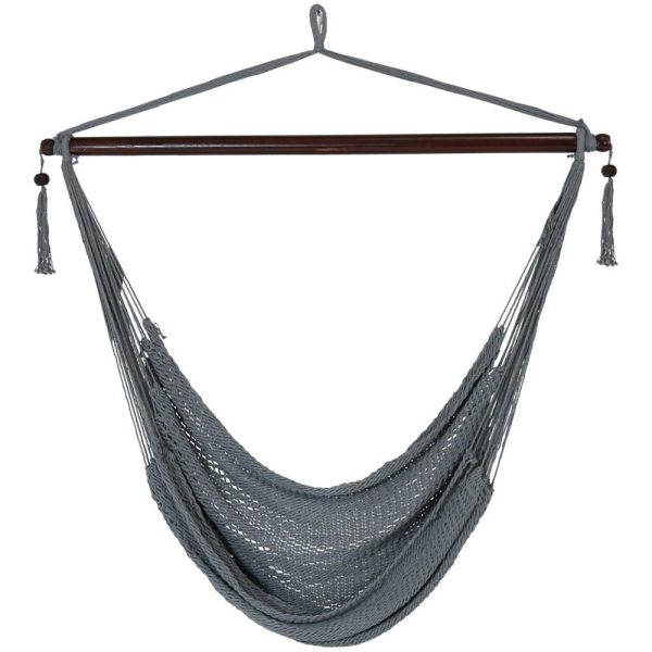 Ultimate Patio Extra Large Hanging Caribbean Hammock Chair - Gray
