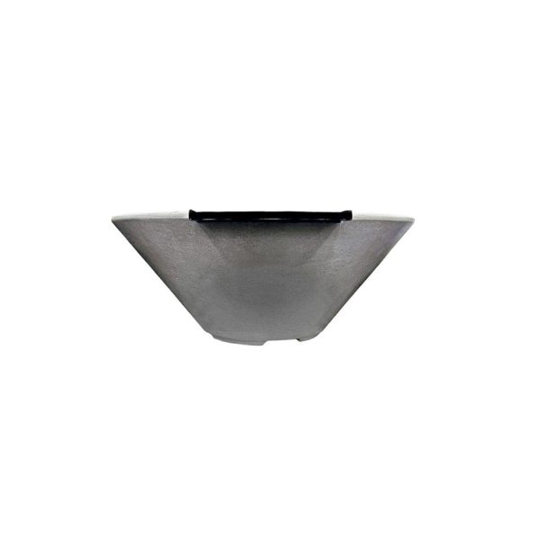 Scape Key 33 Inch Square GFRC Natural Gas Fire Bowl in Natural Concrete by Lakeview Outdoor Designs