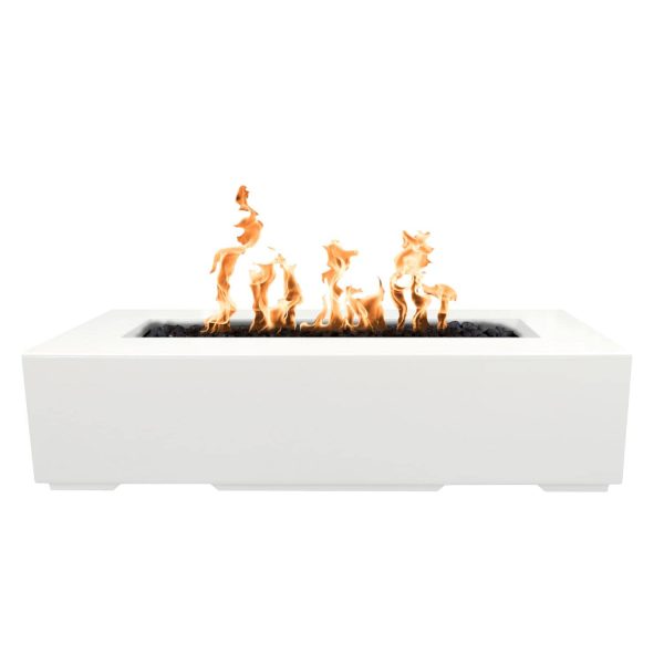 Regal 54 Inch Rectangular GFRC Propane Fire Pit w/ Glow Plug in Limestone by The Outdoor Plus