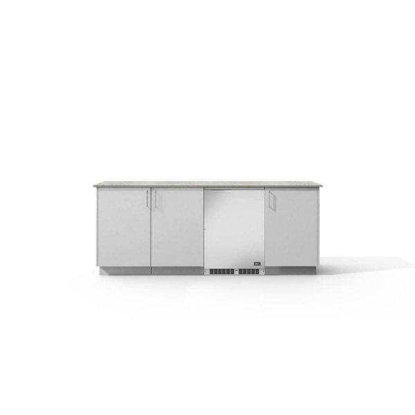 Urban Bonfire Vermont Outdoor Kitchen w/ DCS 24-Inch 5.3 Cu. Ft. Refrigerator, Keon Dekton Countertop & Chantilly Finish - B-Vermont-Keon-Chantilly