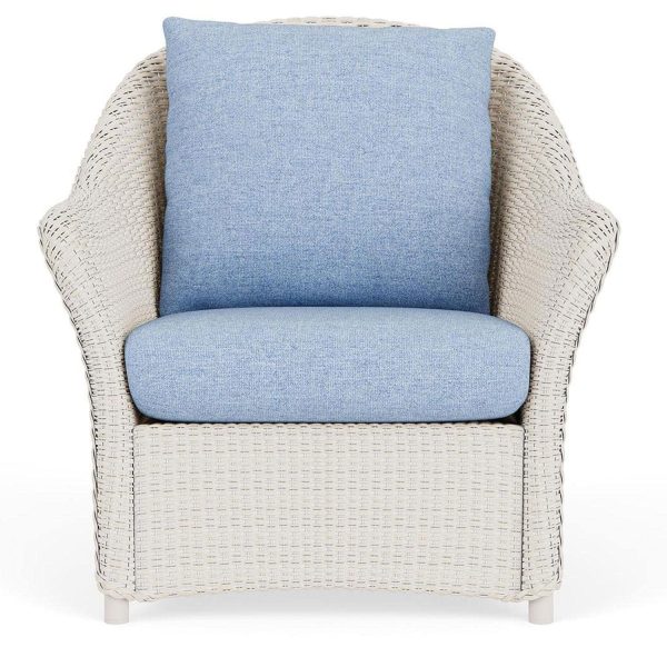 Weekend Retreat Lloyd Loom Club Chair in Antique White/Demo Skyway by Lloyd Flanders