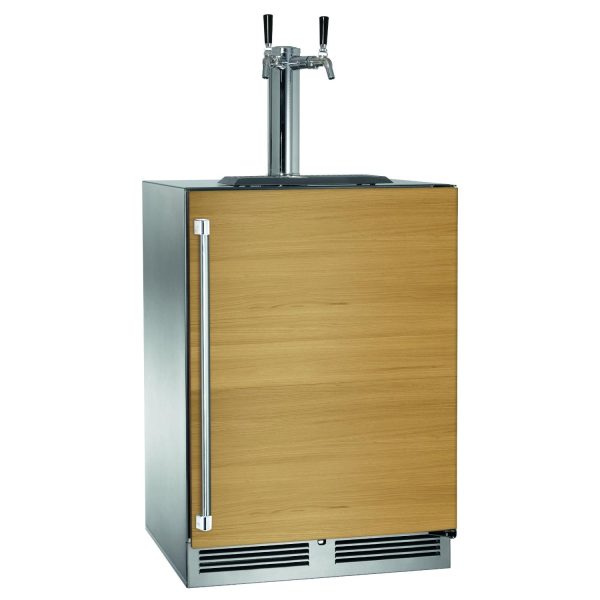Perlick 24-Inch C-Series Two Tap Stainless Steel Panel Ready Outdoor Beverage Dispenser - Right Hinged - HC24TO-4-2R-2