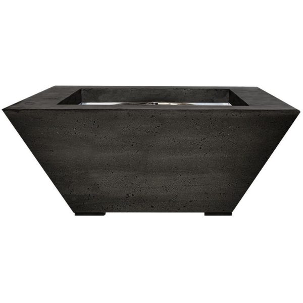 Pelican View 42 Inch Square GFRC Natural Gas Fire Pit Table in Ebony by Lakeview Outdoor Designs