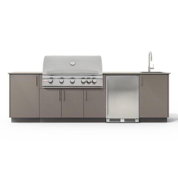 Urban Bonfire Cove 40 Outdoor Kitchen w/ Blaze LTE Natural Gas Grill, Sink, Refrigerator, Danae Dekton Countertop & Clay Finish - B-Cove-40-Blaze-Danae-Clay