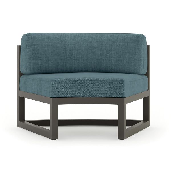 Misty Cove Aluminum Curve Seat - Set of 2 in Slate/Cast Lagoon by Lakeview Outdoor Designs