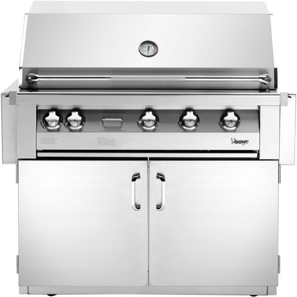 Vintage Grills 42 Inch Stainless Steel Natural Gas Grill with Sear Zone and 2-Door Cart - VBQ42SZG-N-1-KIT