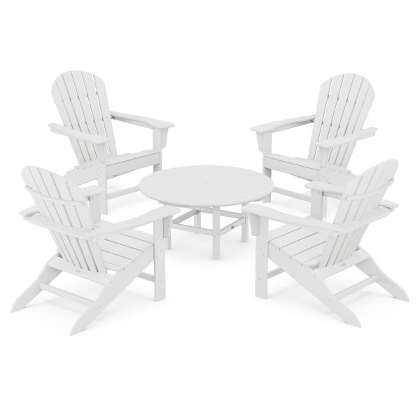 South Beach 5 Pc Recycled Plastic Seating Set in White by POLYWOOD