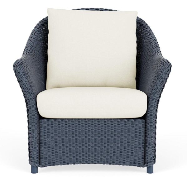 Weekend Retreat Lloyd Loom Club Chair in Denim Blue/Sailcloth Salt by Lloyd Flanders