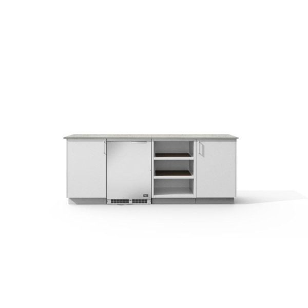 Urban Bonfire Skye Outdoor Kitchen w/ DCS 24-Inch 5.3 Cu. Ft. Refrigerator, Keon Dekton Countertop & Chantilly Finish - B-Skye-Keon-Chantilly