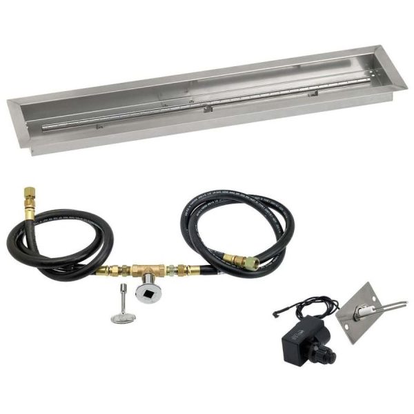 BBQGuys Signature 36 X 6 Inch Stainless Steel Linear Drop-In Pan for Spark Ignition Kit - Natural Gas