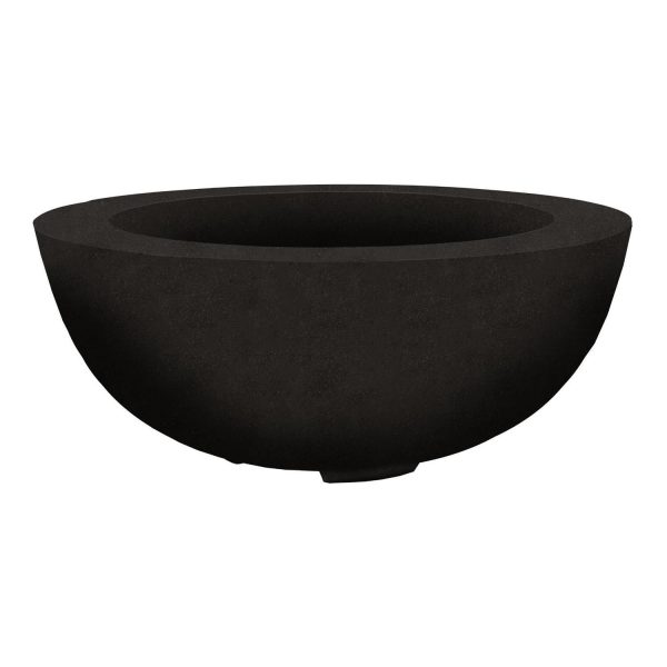 Valley Bay 8 39 Inch Round GFRC Propane Fire Bowl in Ebony by Lakeview Outdoor Designs