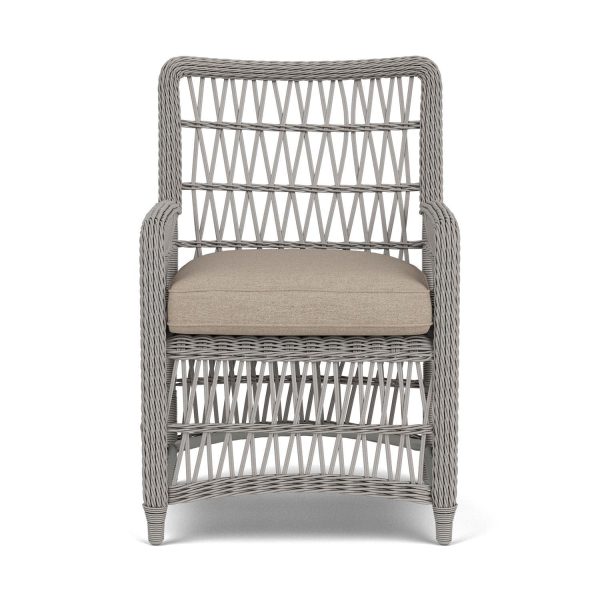 Mackinac Wicker Dining Arm Chair in Putty/Demo Oatmeal By Lloyd Flanders