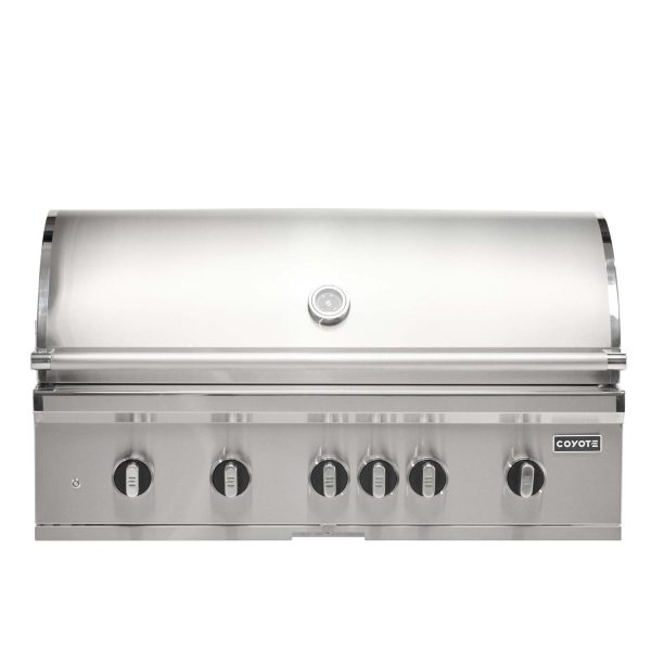 Coyote SL-Series 42-in 5-Burner Built-In Propane Grill w/ Sear Burner, Rotisserie, & Safety Valve - C3SL42LP